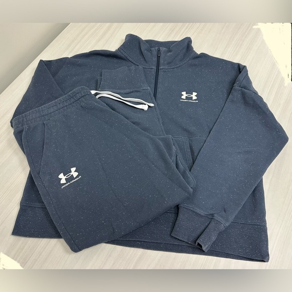 Under Armour Pants - Woman’s Under Armour Navy/Grey Speckled Track Suit